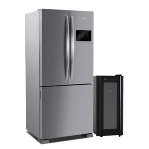 Combo Whirlpool Heladera French Door Bottom Mount 554 Lts y Cava de Vinos para 12 Botellas