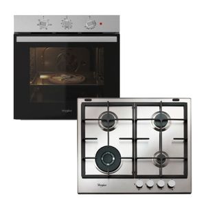 Combo Whirlpool Anafe Empotrable a Gas 60 CM y Horno Eléctrico Vitrocerámico 60 CM