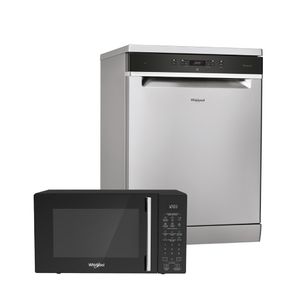 Lavavajillas Whirlpool Inverter 14 Cubiertos y Microondas WCollection con Air Fry 29 Lts