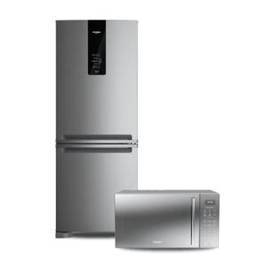 Heladera Whirlpool Inverter 449 Lts y Microondas WCollection con Air Fry 29 Lts