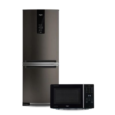 Microondas Whirlpool con grill y convección 25 Lts y Heladera Inverter 449 Lts