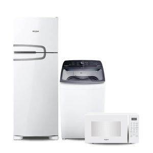 Heladera Whirlpool 340 Lts ,Lavarropas Carga Superior 7,5 Kg y Microondas con grill 30 Lts
