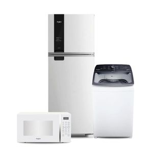 Heladera Whirlpool No Frost Inverter 461 Lts, Lavarropas Carga Superior 7,5 KG y Microondas con grill 30 Lts