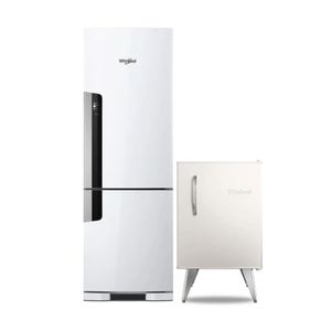 Heladera Whirlpool No Frost Inverter 397 Lts y Heladera Compacta Retro 76 Lts.