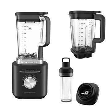 Combo Premium Pure Power: Licuadora 2L Black Matte + Jarra de Vidrio 1,8L + Jarra Personal LKSB20_KSBJA_KSBPJA_BM